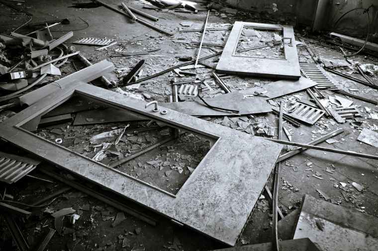 abandoned aged architecture black and white