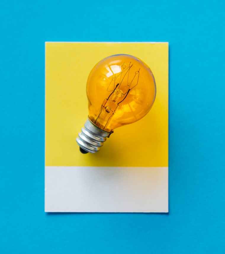 photo of yellow light bulb